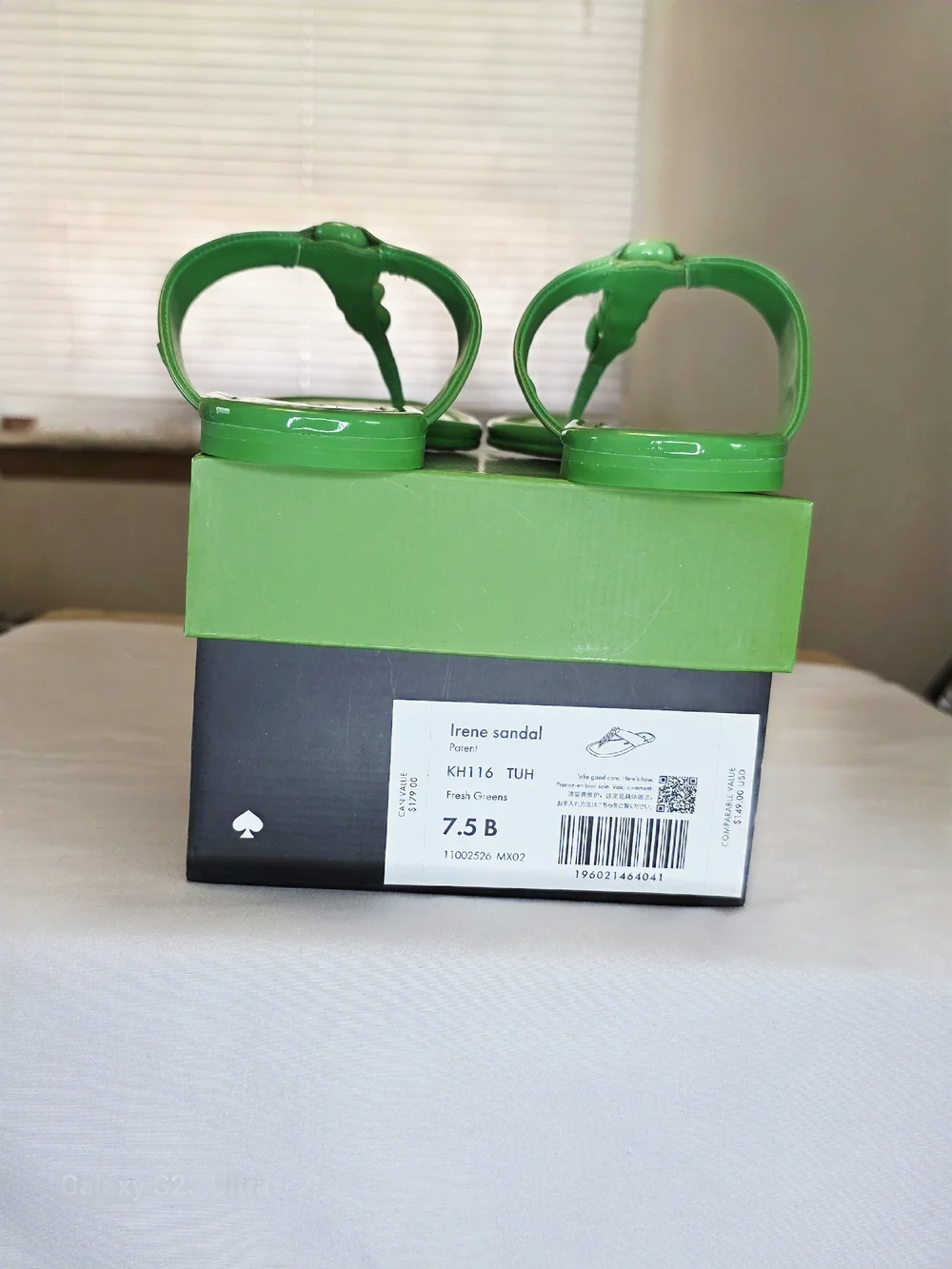 Kate Spade Patent Irene Sandals In Fresh Greens Size 7.5B